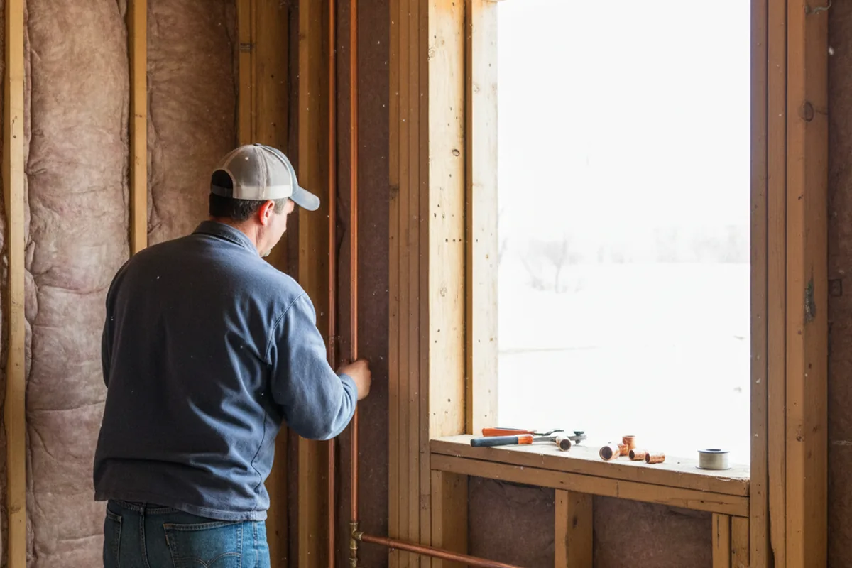 Licensed plumber running new copper supply lines in a San Antonio home