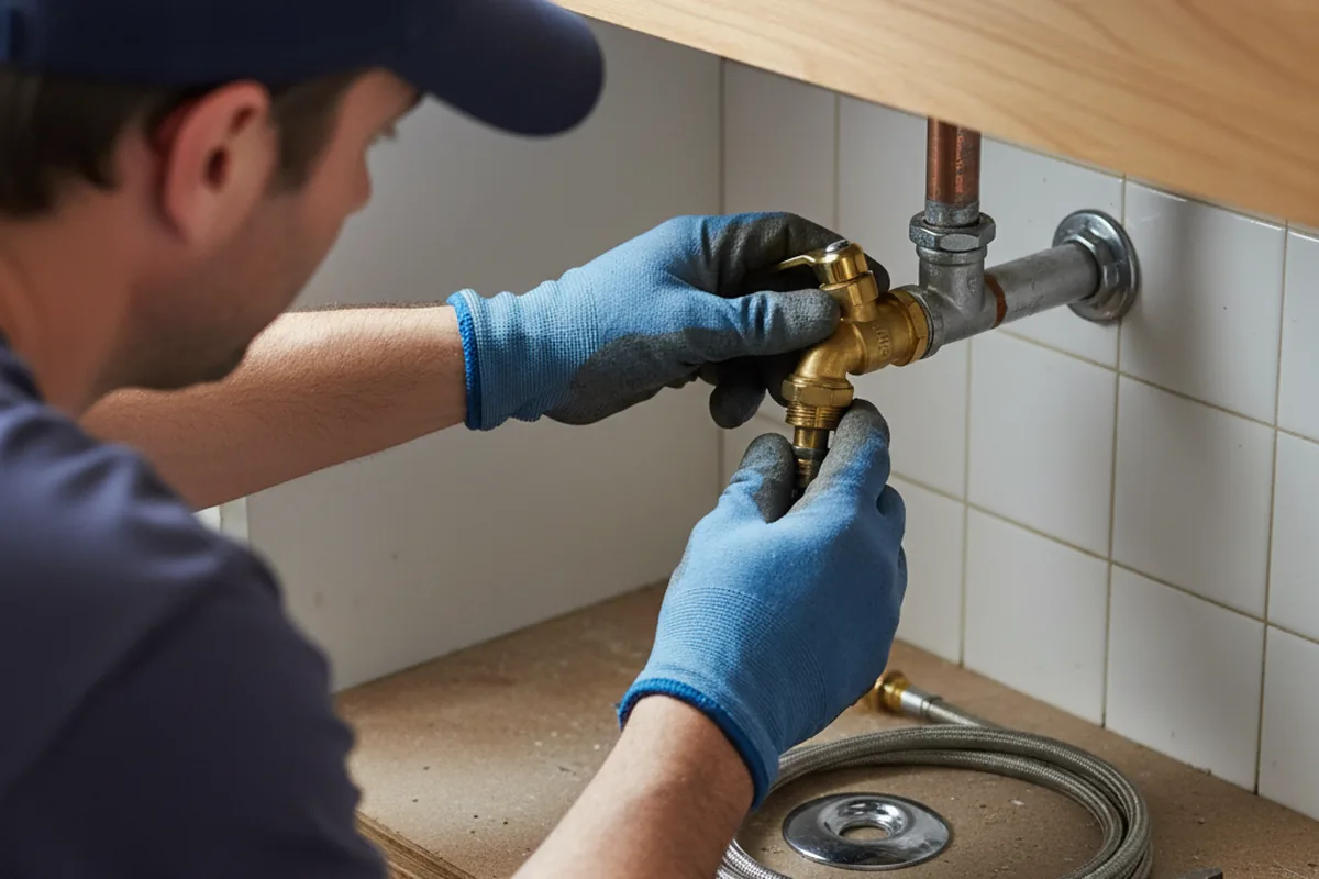 Shutoff valve and fitting work during Burst Pipe Repair in San Antonio